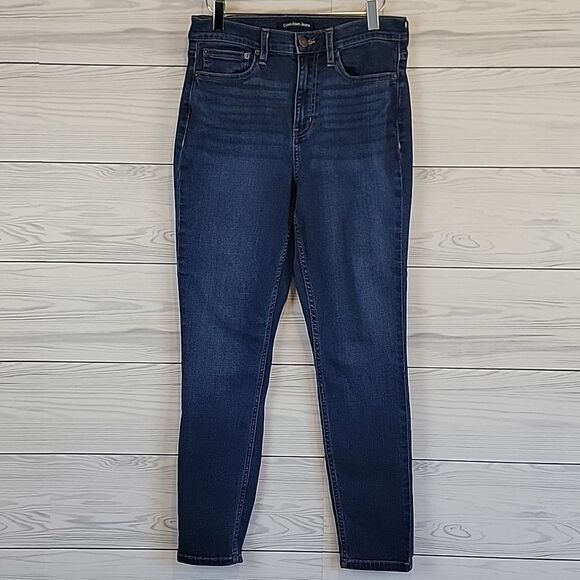 Calvin Klein Skinny Jeans High Rise Blue Denim Womens Size 10 - Picture 5 of 15